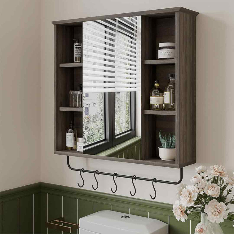 Ebern Designs Medicine With Mirror, Wall Mounted Bathroom